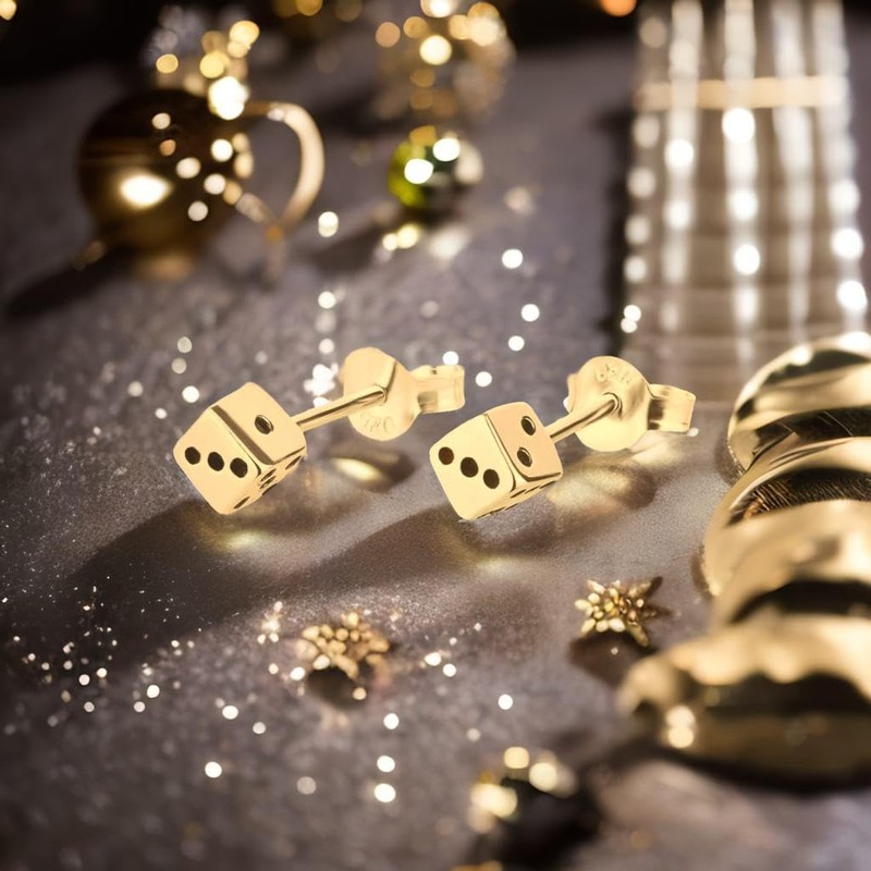 FIVE-D Stud Earrings Cube 925 Silver, Silver