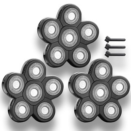 Head Shaver for Bald Men, Ruixin 6 in 1 Bald Head Shavers for Men Cordless, Waterproof Wet Dry Magnetic 6D Electric Razor Mens Electric Shavers for Head Face, with 3 brush.（3 Pack）