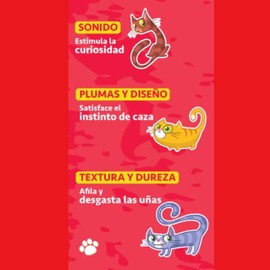 Fancy Pets Juguetes para Gato con Sonido y Plumas, Set de 48 Piezas con Diferentes Diseños, Texturas y Materiales, Estimulan Instinto de Caza