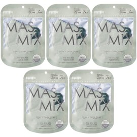 MASMIX Two-Tone Mask, 3D Type, 7 Pieces x 5 Set, Gray x Dark Gray