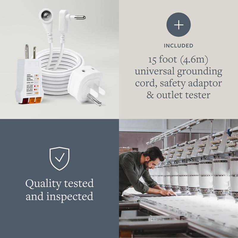 GroundLuxe Organic Fitted Grounding Sheet in Light Gray for a