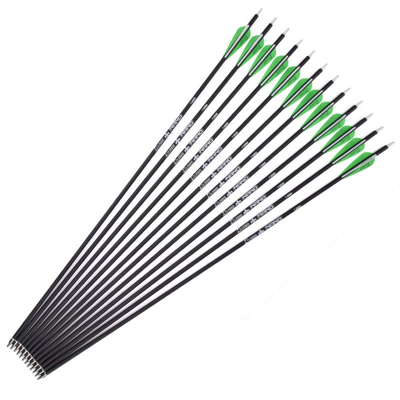 Archery 28Inch Carbon Arrow Practice Hunting Arrows with100 Grain Removable