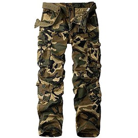 Women's Cotton Casual Military Army Cargo Combat Work Pants with 8 Pocket Camo N US 14