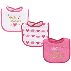 Luvable Friends Unisex Baby Cotton Drooler Bibs with Fiber Filling, Girl Daddy, One Size