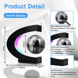 Dracarys ABS Black Floating Globe Premium Quality Ideal for Decoration and Learning 8.5cm