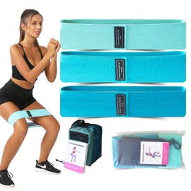 Chamgeco Fabric Resistance Bands for Working Out, 3 Levels Booty Exercise Bands Workout Bands Set for Women Men, Long Elastic Bands, Hip Legs Booty Bands for Home Fitness, Gym, Yoga, Pilates (Color 2)