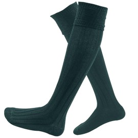 Mens Wool Kilt Hose Socks Made in Scotland Knee high traditional Scottish Occassions, Wedding, Kilt Walk, Leg Warmers Highland Wear (as8, alpha, l, x_l, regular, regular, Bottle Green)