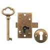 Van Dyke's Restorers Classic Antique Brass Non Mortise Furniture Lock (One Set)