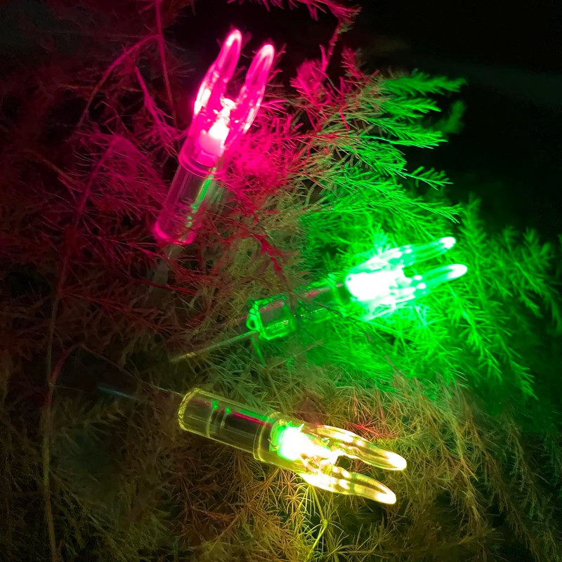 KEAUP 12-Pack or 6-Pack S Lighted Nocks for Arrows .244/6.2mm