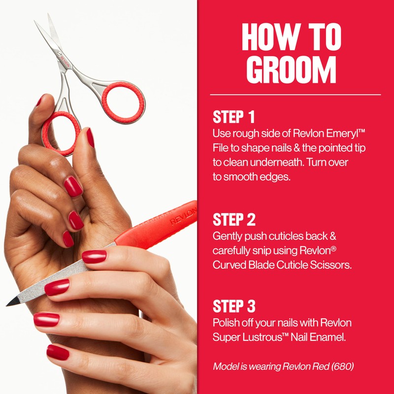 Revlon Cuticle Scissors, Ultra-Fine Stainless Steel Curved Blade for Neat