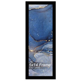 Fxojyvo 5x14 Picture Frame, Black Frame for 5 x 14 Inch Picture Poster Photo, Light Weight and High Transparent 5 by 14 Frame for Wall - 1 Pack/Black/5"x14"