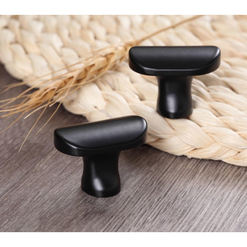 Druvlium Black Drawer Knobs 10 Pack 32mm Length Black Door