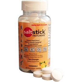 SaltStick Fastchews, Electrolyte Replacement Tablets for Rehydration, Exercise, Hiking & Sports Recovery, Bottle of 60 Tablets, Orange Flavor