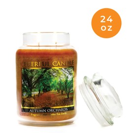A Cheerful Giver - Autumn Orchards Scented Glass Jar Candle (24 oz) with Lid & True to Life Fragrance Made in USA