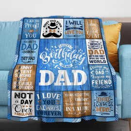 Dad Birthday Gifts Ideas, Happy Birthday Gifts for Dad, Mens Birthday Gifts for Dad Father, Unique Dad Birthday Gifts from Daughter Son, Dad Birthday Decoration, Dad Birthday Blanket 60"X 50"