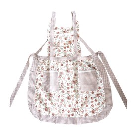 TRIXES Apron - Floral Design with Pockets - Kids Children’s Teen Apron - Cooking Baking Arts and Crafts - Frilly Tabard Design - Small Size - Red & Cream Colour