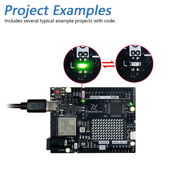 Freenove Control Board V5 Rev4 WiFi (Compatible with Arduino IDE),