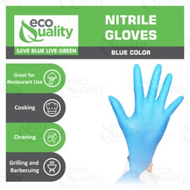 EcoQuality [1 PACK] Blue Nitrile Gloves Small 100ct - Disposable, Latex Rubber Free, Powder Free, Exam Gloves, Non Sterile, Food Safe, Indigo Color, Convenient Dispenser