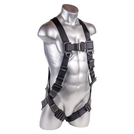 Palmer Safety Dielectric Safety Harness I 5pt Full Body Harness, Pass-through Chest & Leg Strap, All Dielectric Hardware I Universal, Black, H234300021