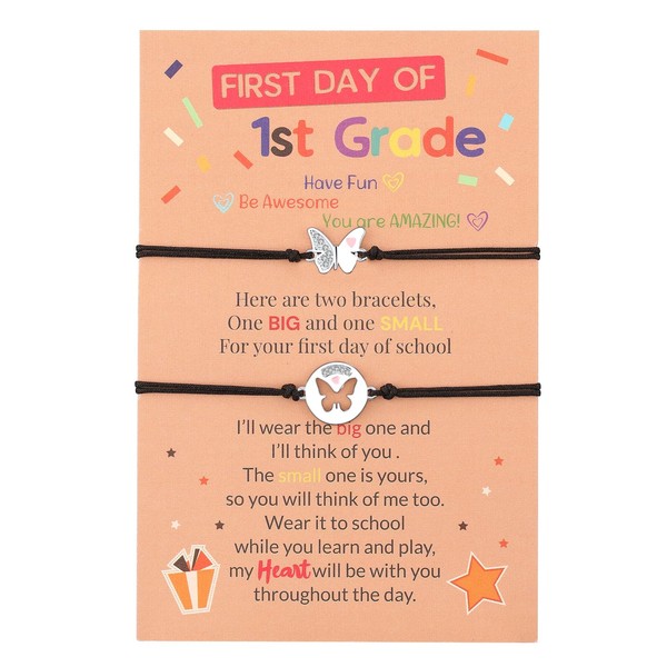 DHQH First Day of Kindergarten Bracelet Mommy and Me Back