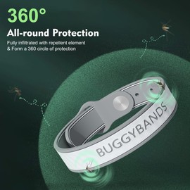 BuggyBands 18 Pack Mosquito Repellent Bracelets, Silicone Mosquito Repellent Bands with DEET Free, Natural & Waterproof Bug Wristbands for Kids and Adults, Outdoor Traveling Protection