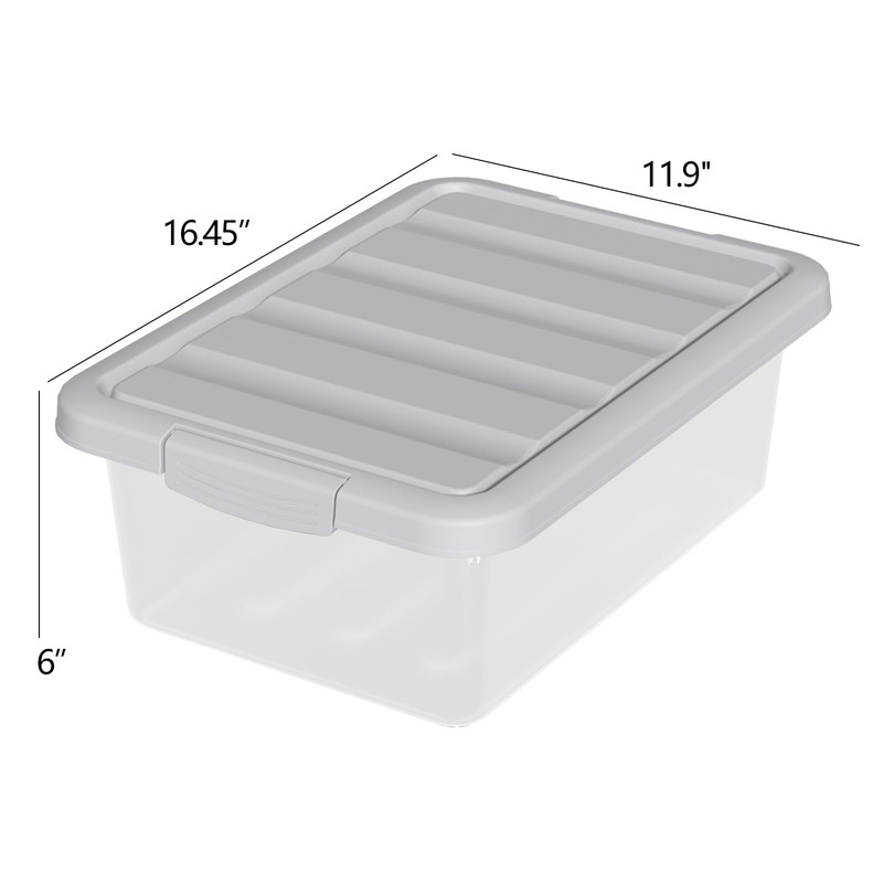 Buyitt 14 Quart Plastic Clear Storage Bin, Stackable Latching Box