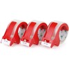 3 Rolls BOMEI PACK Clear Packing Tape with Dispenser, Heavy