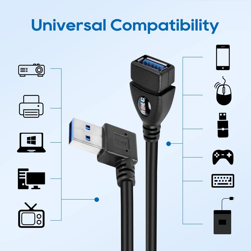 UCEC USB 3.0 Extension Cable Short SuperSpeed USB Cable Extender