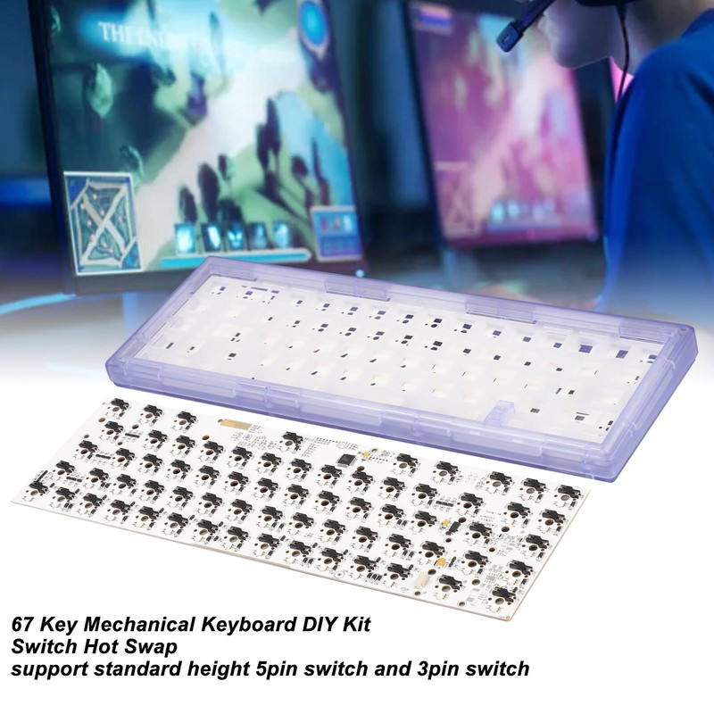 DIY Mechanical Keyboard Kit 67 Keys Wired Switch Hot Swap