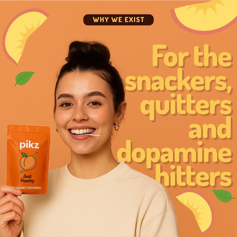 pikz Flavoured Toothpicks – Bold Natural Flavours, Resealable Packs –