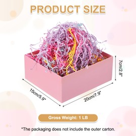 PATIKIL 1 LB Crinkle Cut Paper, Shred Packing Grass Cushion Paper Streamer for Wedding Birthday Christmas Craft Gift Boxes Basket Filler (Each Bag 3.5 Oz), Yellow/Rose Red/Purple/White