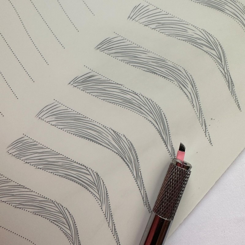 20pcs Pink Microblading Blades 16 Slope 0.15mm Nano Agujas de
