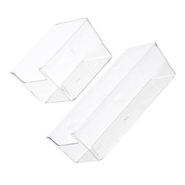 DOITOOL 2pcs Acrylic Desktop Drawer Organizers Adjustable Dividers for Office Supplies Cosmetics Sundries Sorting and Desk Storage