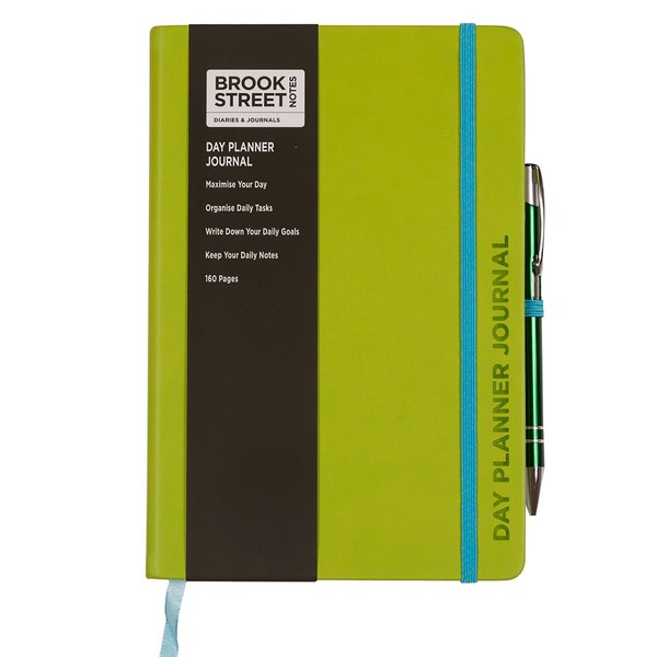 Day Planner Notebook - Hardback A5 (Lime Green)