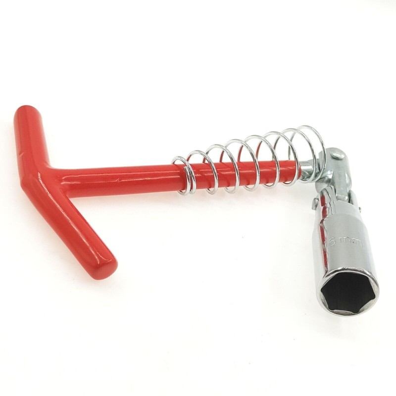 MAXPERKX Spark Plug T-Handle Flexible Spring Swivel Wrench Removal Handle