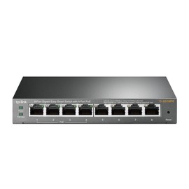 TP-Link TL-SG108PE, 8 Port Gigabit PoE Switch, Easy Smart Managed, 4 PoE+ Ports 64W, Plug & Play, Sturdy Metal w/ Shielded Ports, Fanless, QoS, Vlan & IGMP