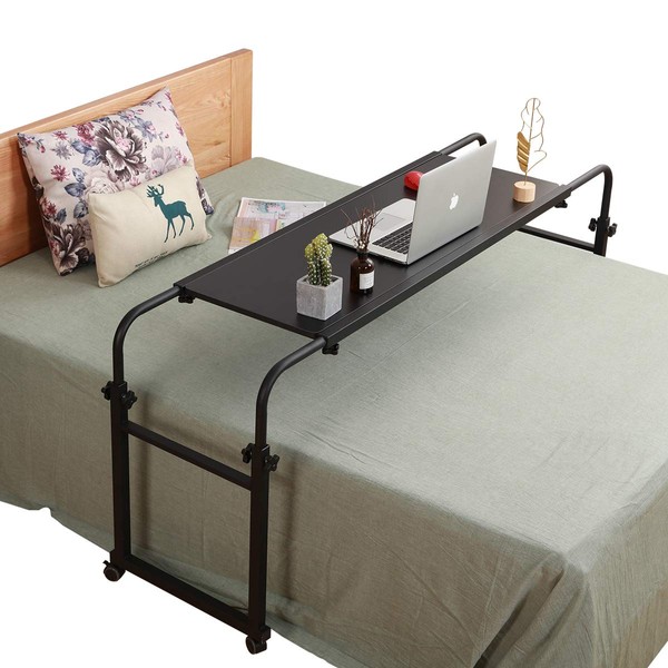TigerDad Overbed Table with Wheels Overbed Desk Over Bed Desk