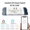 Yitouniu EWeLink 2CH 85V-250V Smart WiFi Switch Relay, Point/Self-Locking Switch