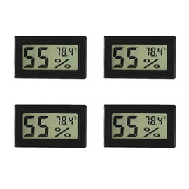 AEDIKO 4pcs Mini Digital Thermometer Hygrometer LCD Digital Temperature Humidity Meter Thermometer for Greenhouse Cars Home Office