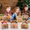 24 Pcs Christmas Treat Boxes 3D Gingerbread House Cardboard Present