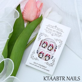 Independence Day Press on Nails Short Square American Flag Eagle Star Design Fake Nails Red White Stripes 4th of July Acrylic Nails Full Cover Glossy False Nails for Women Manicure Decoration 24PCS