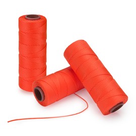 Goldblatt Mason Line, 3 Roll 500 Feet #18 Braided Nylon String Line, Nylon Twine for Gardening or Masonry Tools, Perfect Construction String for A String Level, Twine String for Gardening