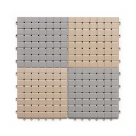 Shower Mat, 24 x 24 inch Non Slip Bathroom Mat for Inside Shower with Drain Hole, Machine Washable Bathtub Mat, Showers Mat with Suction Cup, Suitable for Bathrooms and Bathtubs (Gray and Apricot)