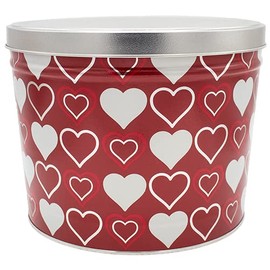 C.R. Frank Popcorn - Gourmet Popcorn Tin, 2 Gallon, Heart Warming (2 Way, Cheese and Caramel)