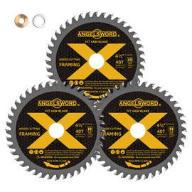 ANGELSWORD 4-1/2 Inch Circular Saw Blade Used on Angle Grinder for Ultra-Nice Wood Cutting, 40T, 3 Pack, 7/8" Arbor with 3/8"&5/8" Bushing
