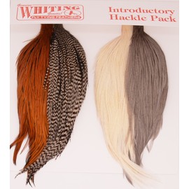 Whiting Introductory Hackle Pack - 4 Assorted 1/2 Capes or Saddles - Style 1/2 Capes