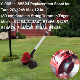 Aporozona 6PC 88524 88532 51484 Trimmers Replacement Spools for Toro 51484/51484T/ 51486/51487/ 51434/51435 12 Inch 20/29-volt 51484 Cordless Trimmer/Edger