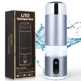 FlowVital Hydrogen Water Bottle,Up to 6000 PPB,Advanced SPE/PEM Technology Generator,8oz Rechargeable Portable Bottle with LED Display