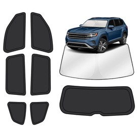 8PCS Car Window Shades Fit for Volkswagen Atlas 2018-2025, Full Window Sunshade Covers for Front, Side & Rear Windows, UV-Blocking Privacy Sunshade for Travel, Parking, and Camping
