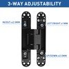 TamBee Hidden Door Hinge Invisible Hinges - Black, 3 Way
